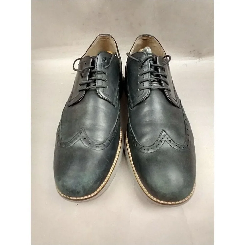Cole‎ Haan Mens Original Grand Oxfords Shoes Black Leather Wingtip 11.5M